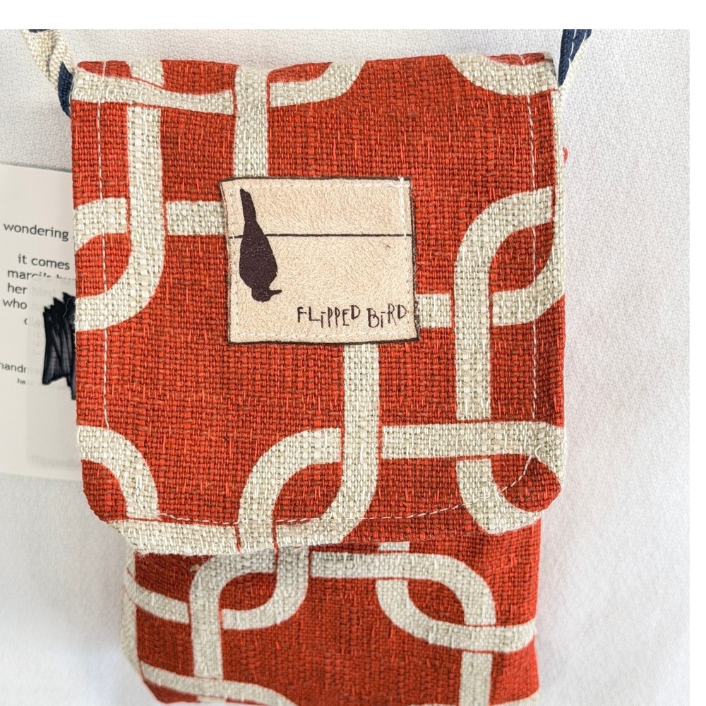 Flipped Bird Brand Crossbody Red & Blue Reversible Purse NWT